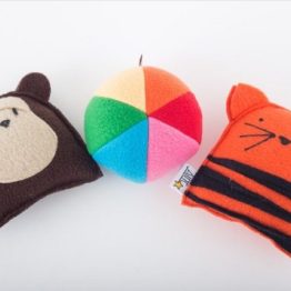 Sonajero x 3 AINÉ – MONO PELOTA TIGRE