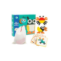 Juego Tangram de Madera + Tarjetas Para Formar Figuras de Animales