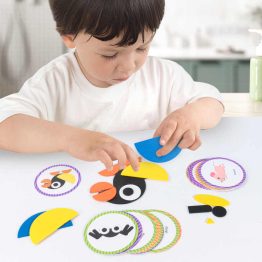 Juego Tangram Madera + 30 Tarjetas Para Formar Figuras Animales