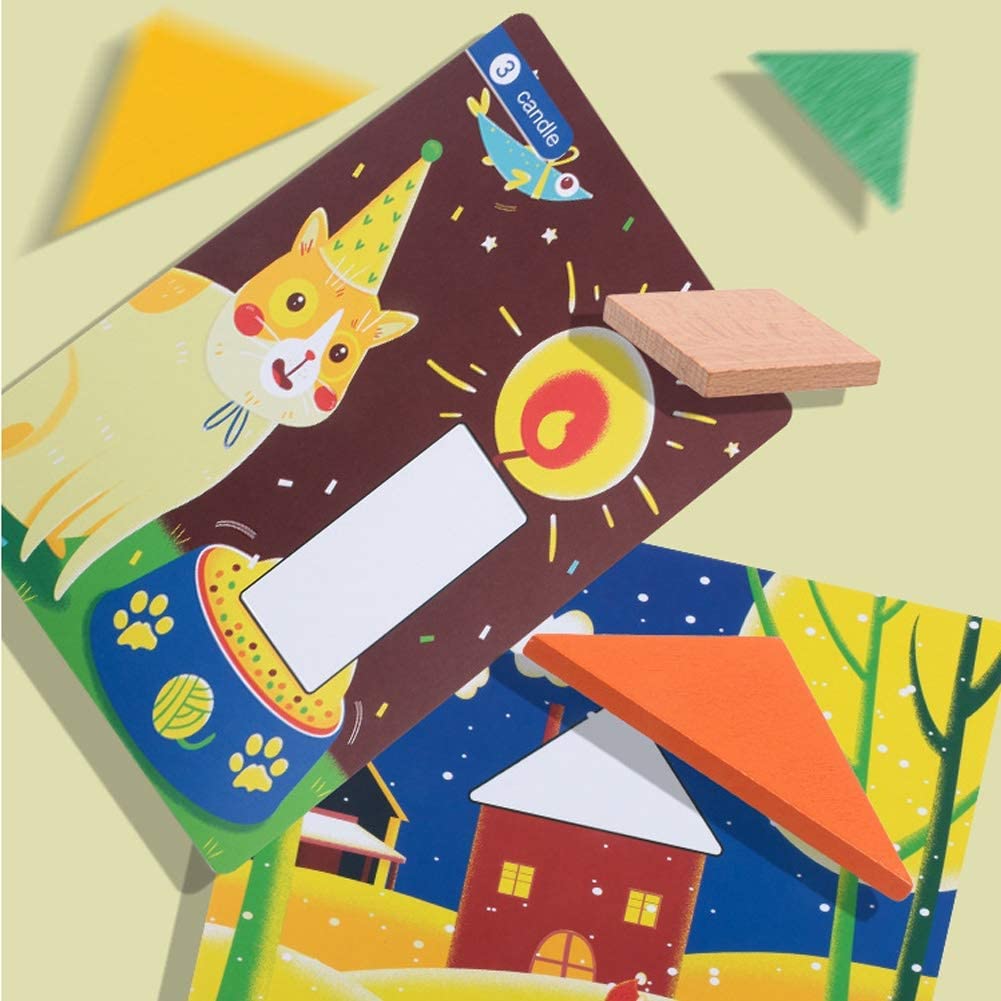Juego Didáctico Cognitivo Tangram Madera Figuras Geométricas - Imagen 7