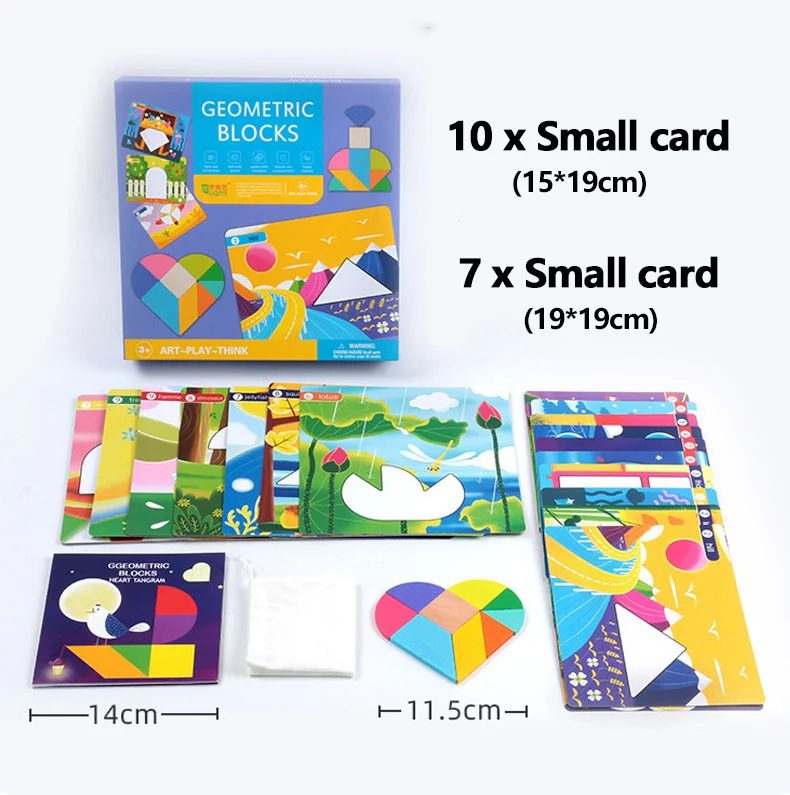 Juego Didáctico Cognitivo Tangram Madera Figuras Geométricas - Imagen 9