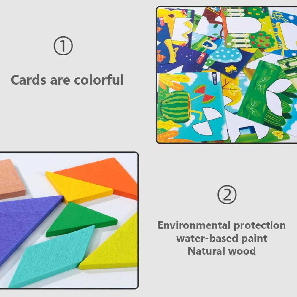 Juego Didáctico Cognitivo Tangram Madera Figuras Geométricas - Imagen 8