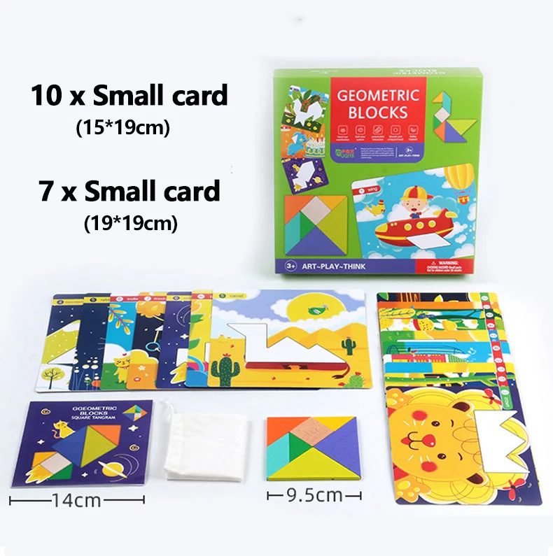 Juego Didáctico Cognitivo Tangram Madera Figuras Geométricas - Imagen 10