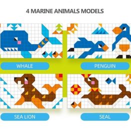 Rompecabezas Didáctico Puzzle De Ladrillos Oceano 4 En 1