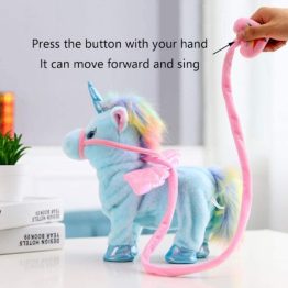 Peluche Unicornio Didáctico Camina Baila Canta Con Control