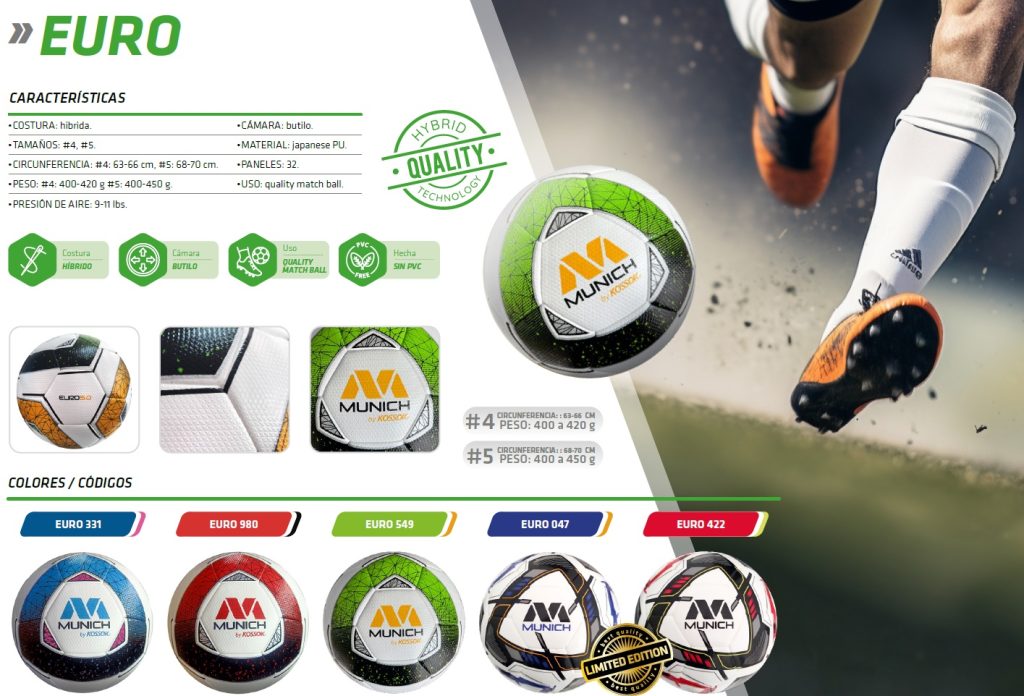 Pelota Fútbol MUNICH EURO 5.0 N°4 Pique completo Pu Texturado Japonés - Imagen 5